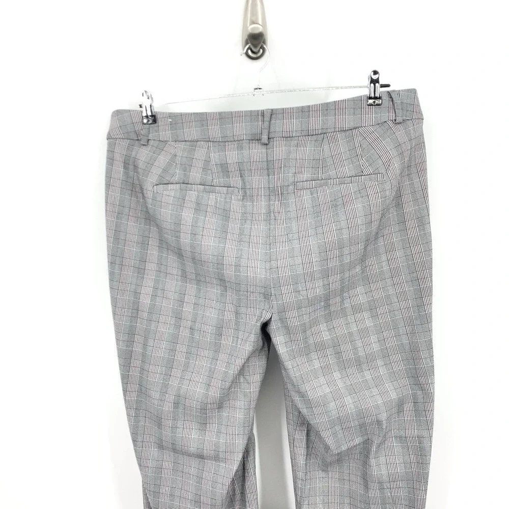 Lane Bryant Women Size 20 Pants Allie Trousers Black Maroon Red Check Straight